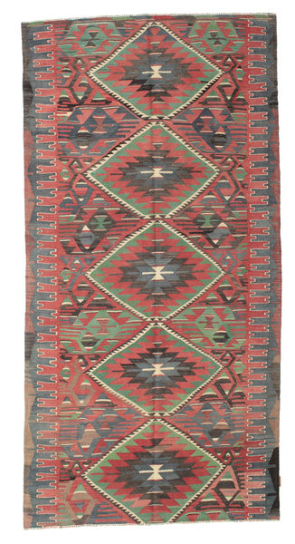  Kilim Vintage Törökország 157X308 Vintage Gyapjúszőnyeg Piros/Szürke Kicsi Carpetvista