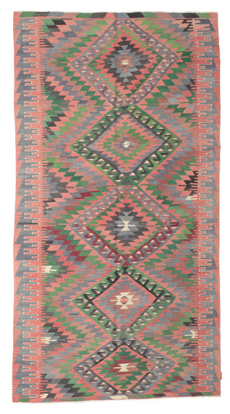  173X323 Kelim Vintage Türkei Teppich Rot/Grau Türkei Carpetvista
