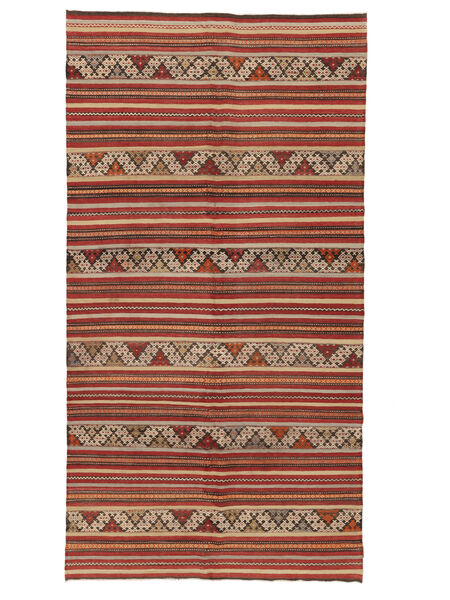  Orientalischer Kelim Vintage Türkei Teppich 170X325 Dunkelrot/Braun Wolle, Türkei Carpetvista