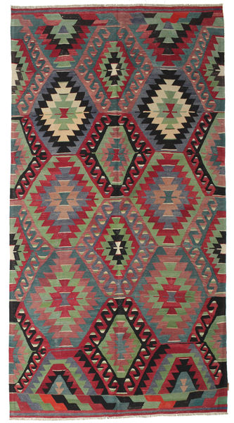  Kilim Vintage Turkish Rug 181X342 Vintage Wool Red/Green Carpetvista