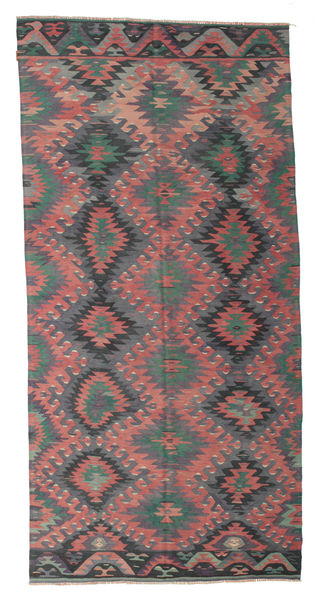  Kilim Vintage Turquia Tapete 168X345 Vintage Lã Vermelho/Cinzento Carpetvista