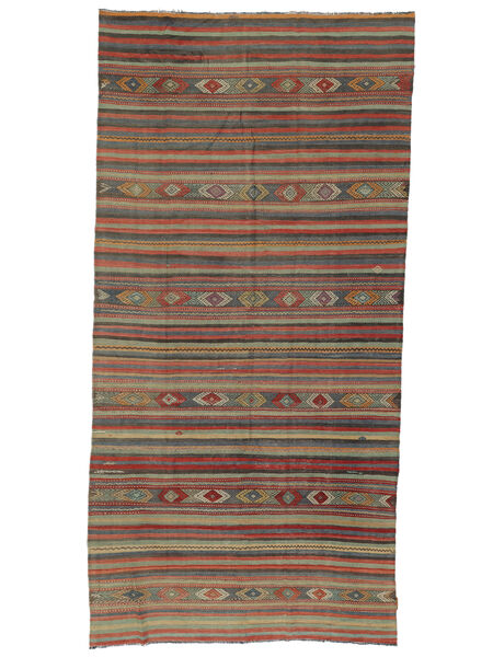 166X337 Kelim Vintage Turkije Vloerkleed Oosters Tapijtloper Rood/Grijs (Wol, Turkije) Carpetvista