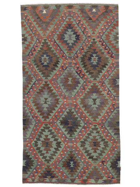  Kelim Vintage Türkei 175X310 Vintage Wollteppich Braun/Schwarz Carpetvista