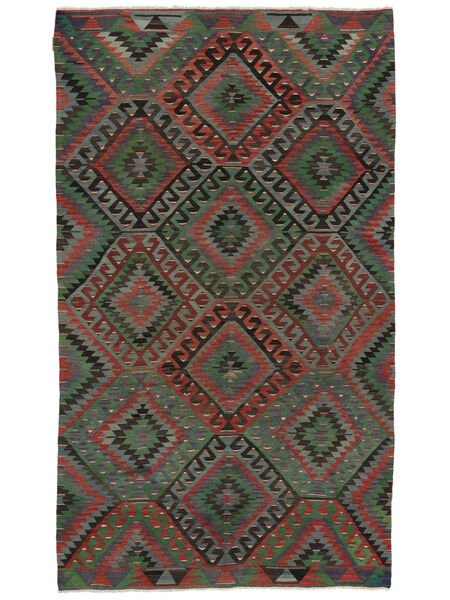  Kelim Vintage Türkei Teppich 168X288 Schwarz/Dunkelrot Carpetvista