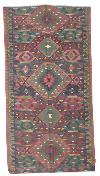  Kilim Vintage Turkish Rug 174X330 Vintage Wool Red/Grey Carpetvista