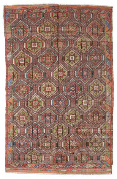 Kelim Vintage Türkei Teppich 186X295 Braun/Orange Wolle, Türkei Carpetvista
