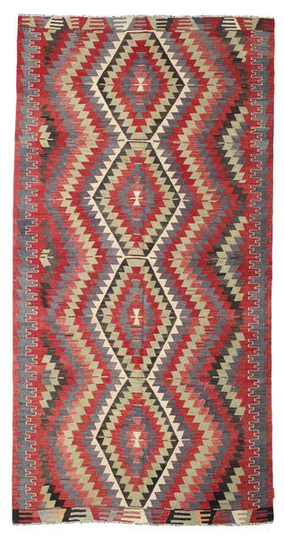  165X318 Kelim Vintage Türkei Teppich Läufer Rot/Beige Türkei Carpetvista