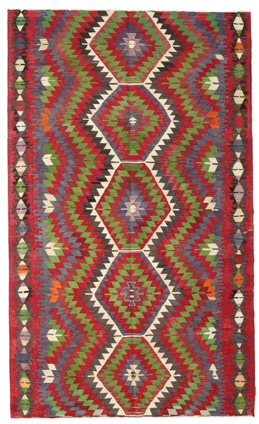 184X305 Kelim Vintage Turkisk Matta Orientalisk Röd/Brun (Ull, Turkiet) Carpetvista