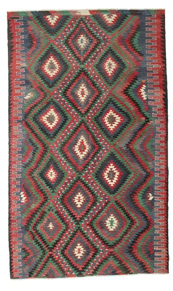  Kelim Vintage Turkisk 194X325 Vintage Ullmatta Röd/Mörkgrå Carpetvista