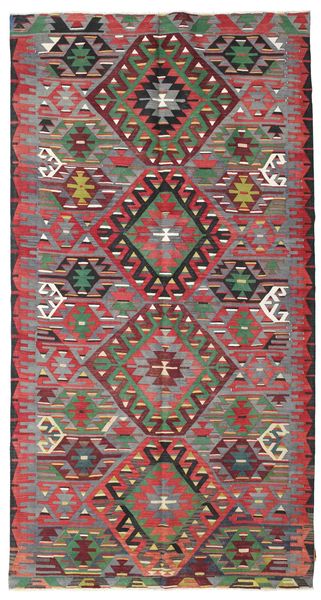 176X332 Koberec Kelim Vintage Turecko Orientální Červená/Hnědá (Vlna, Turecko) Carpetvista