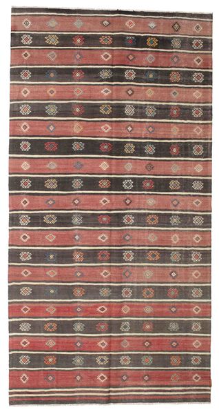  Kelim Vintage Türkei Teppich 173X337 Braun/Rot Carpetvista
