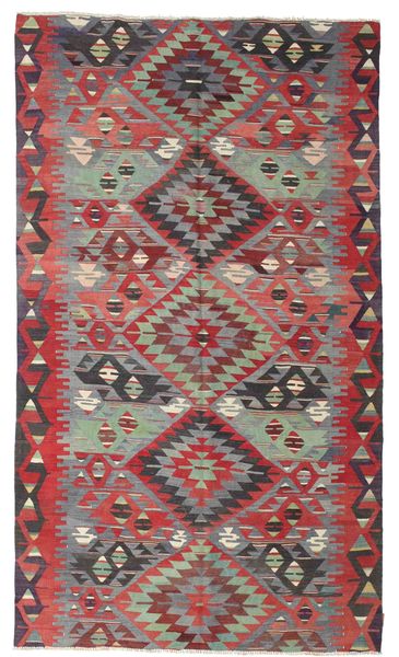 180X310 Kelim Vintage Türkei Teppich Orientalischer Rot/Grau (Wolle, Türkei) Carpetvista