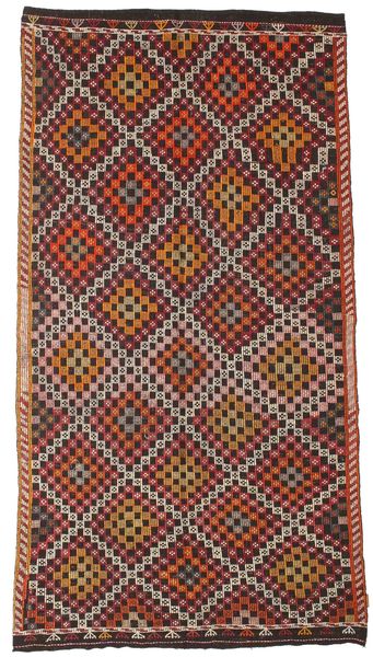  Kelim Vintage Türkei 171X310 Vintage Wollteppich Braun/Rot Carpetvista