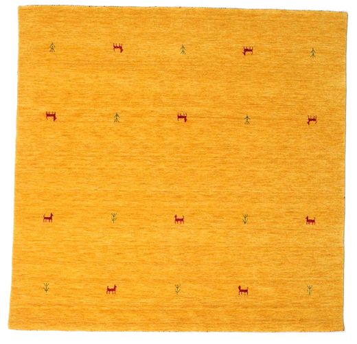 Gabbeh Loom Two Lines 200X200 Yellow Square Wool Rug