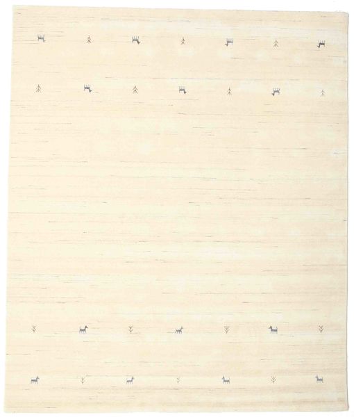  240X290 Large Gabbeh Loom Two Lines Rug - Off White Wool