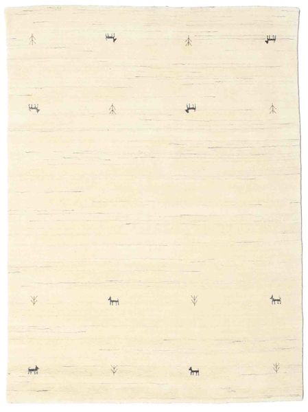  140X200 Small Gabbeh Loom Two Lines Rug - Off White Wool