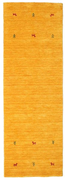  Wool Rug 80X250 Gabbeh Loom Two Lines Yellow Runner
 Small