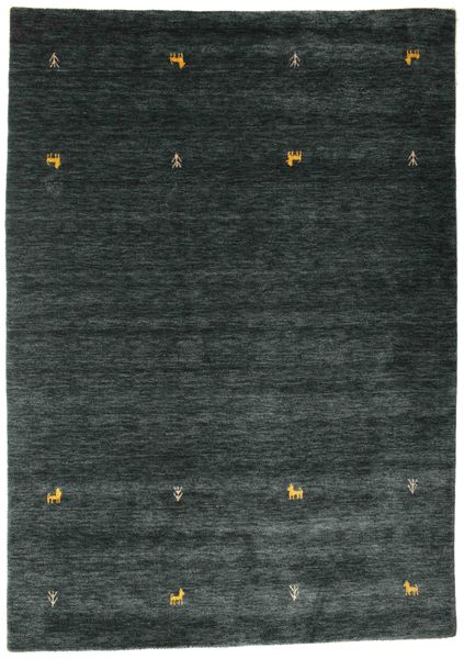 Gabbeh Loom Two Lines 160X230 Dark Grey/Green Wool Rug