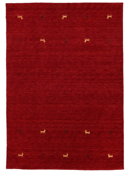  140X200 Small Gabbeh Loom Two Lines Rug - Red Wool