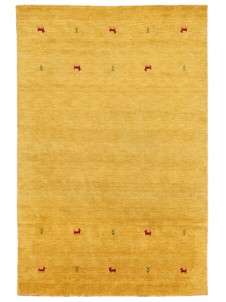 Gabbeh Loom Two Lines 140X200 Small Yellow Wool Rug