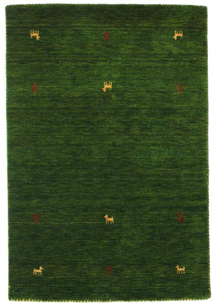  Wool Rug 100X160 Gabbeh Loom Two Lines Green Small