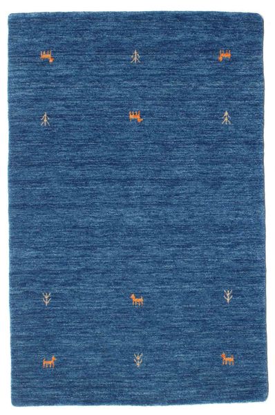 Gabbeh Loom Two Lines 100X160 Pequeno Azul Tapete Lã