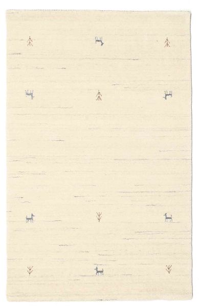  100X160 Small Gabbeh Loom Two Lines Rug - Off White Wool