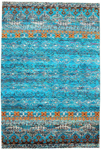 Quito 190X290 ターコイズ シルクカーペット 絨毯