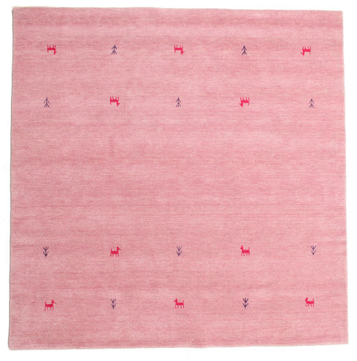  200X200 Gabbeh Loom Two Lines Teppe - Rosa Ull