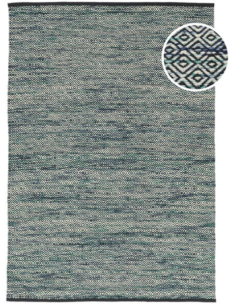 Hugo 140X200 小 ダークターコイズ 円形 ウール 絨毯