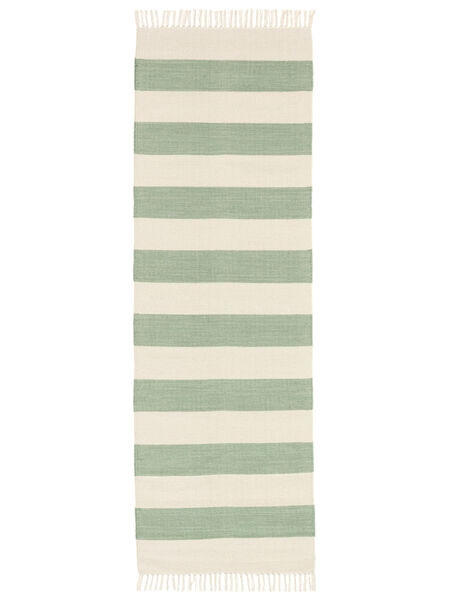  80X250 Csíkos Kicsi Cotton Stripe Szőnyeg - Mentazöld Pamut