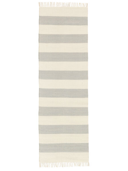 Keukenvloerkleed
 Cotton Stripe 80X250 Katoen Gestreept Grijs/Gebroken Wit