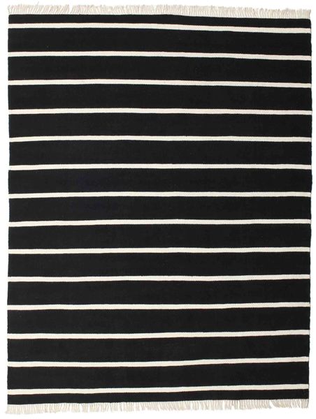 Dorri Stripe 200X250 Fekete/Fehér Csíkos Gyapjúszőnyeg
