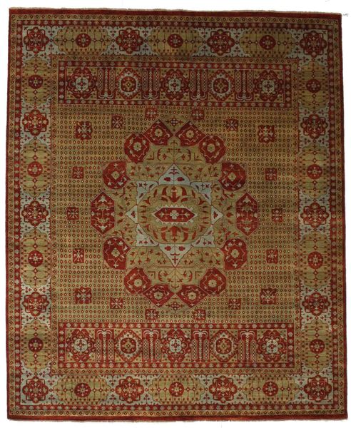 Tapete Mamluk Indo 254X308 Castanho/Laranja Grande (Lã, Índia)