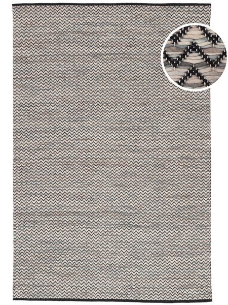  140X200 Small Chevron Waves Rug - Multicolor/Black Wool, 