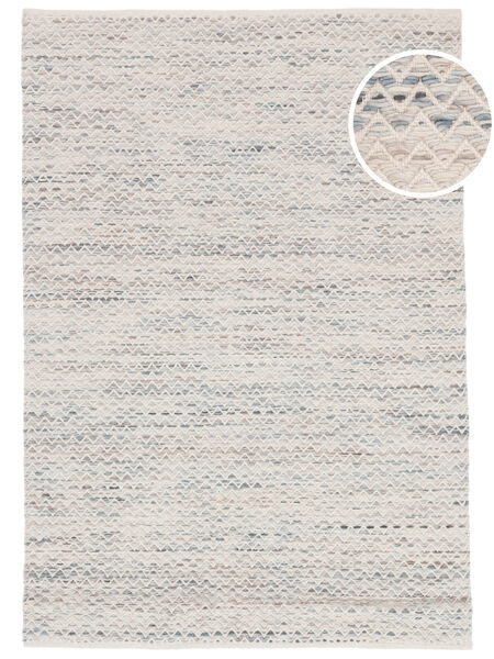  Wool Rug 160X230 Chevron Waves Cream Beige/Greige