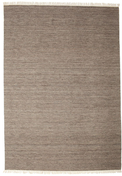  250X350 Einfarbig Groß Melange Teppich - Braun Wolle