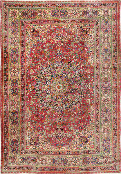 Alfombra Persa Kerman 325X475 Rojo/Beige Grande (Lana, Persia/Irán)
