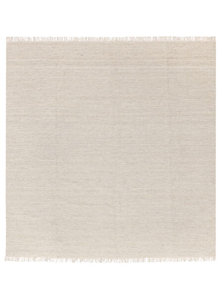 Melange 300X300 Large Beige Plain (Single Colored) Square Wool Rug