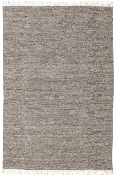  160X230 Plain (Single Colored) Melange Rug - Brown Wool, 