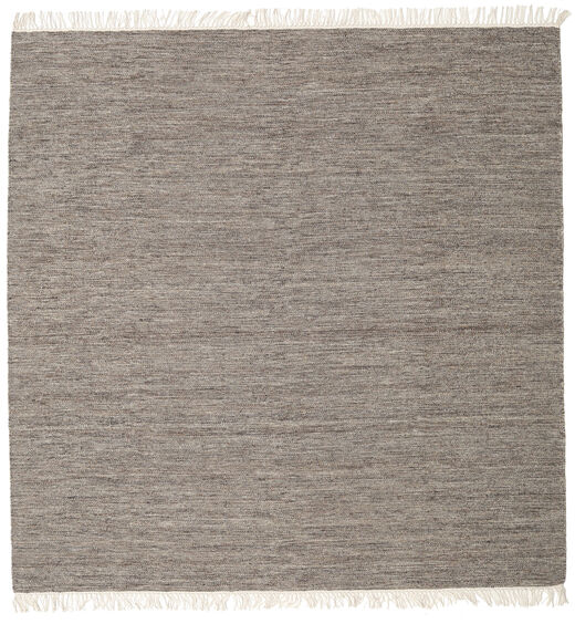 Melange 200X200 Brown Plain (Single Colored) Square Wool Rug