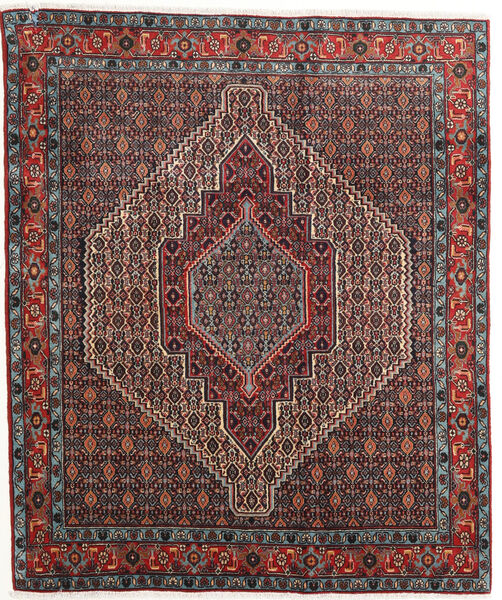  125X150 Senneh Teppich Schwarz/Dunkelrot Persien/Iran Carpetvista