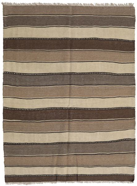 Kelim Teppich 149X198 Orange/Braun Wolle, Persien/Iran Carpetvista