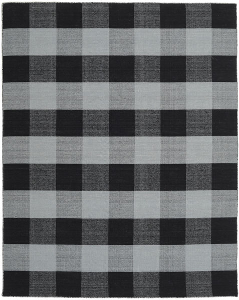 絨毯 Check キリム - ブラック/グレー 240X300 ブラック/グレー ( インド)