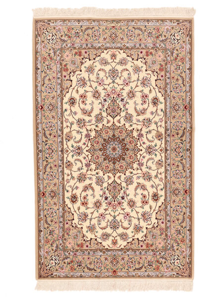  Persischer Isfahan Seidenkette Teppich 130X212 Braun/Beige Carpetvista