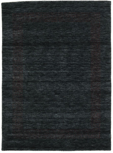  Wool Rug 140X200 Handloom Gabba Black/Grey Small