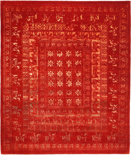Tapete Roma Moderno Collection 253X305 Vermelho/Vermelho Escuro Grande (Lã, Índia)