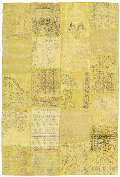 158X236 Patchwork Rug Modern Yellow (Wool, Turkey) Carpetvista