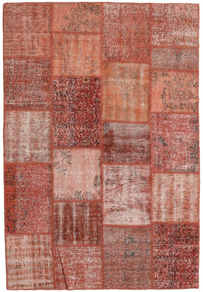 159X230 Patchwork Teppich Moderner Rot/Orange (Wolle, Türkei) Carpetvista