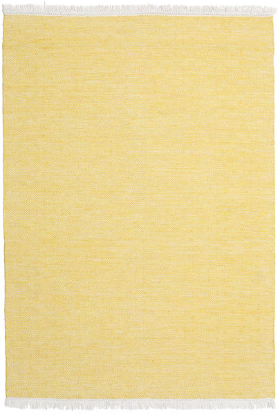  160X230 Plain (Single Colored) Diamond Wool Rug - Yellow Wool